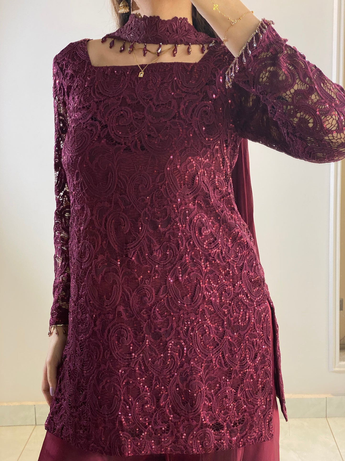 Royal Magenta Glow Plazo