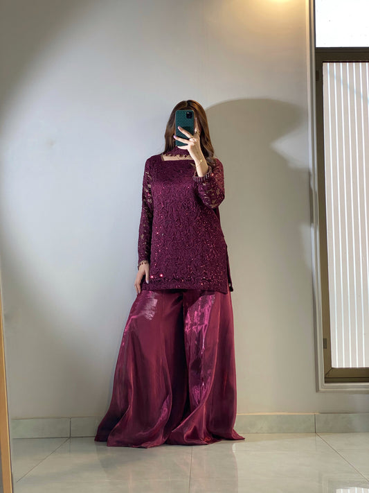 Royal Magenta Glow Plazo