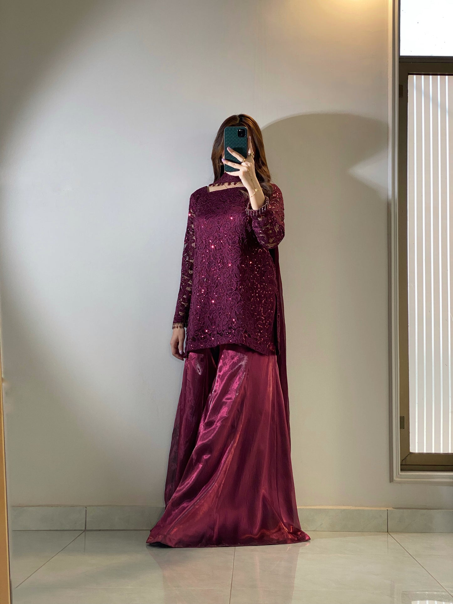 Royal Magenta Glow Plazo