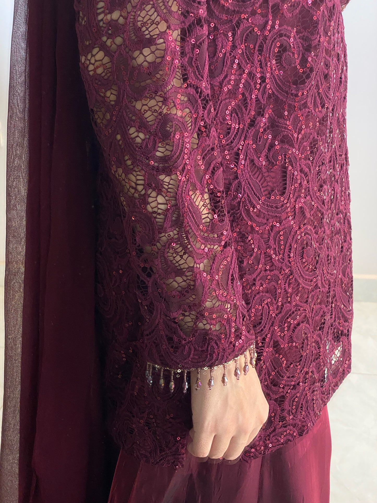 Royal Magenta Glow Bell Bottom