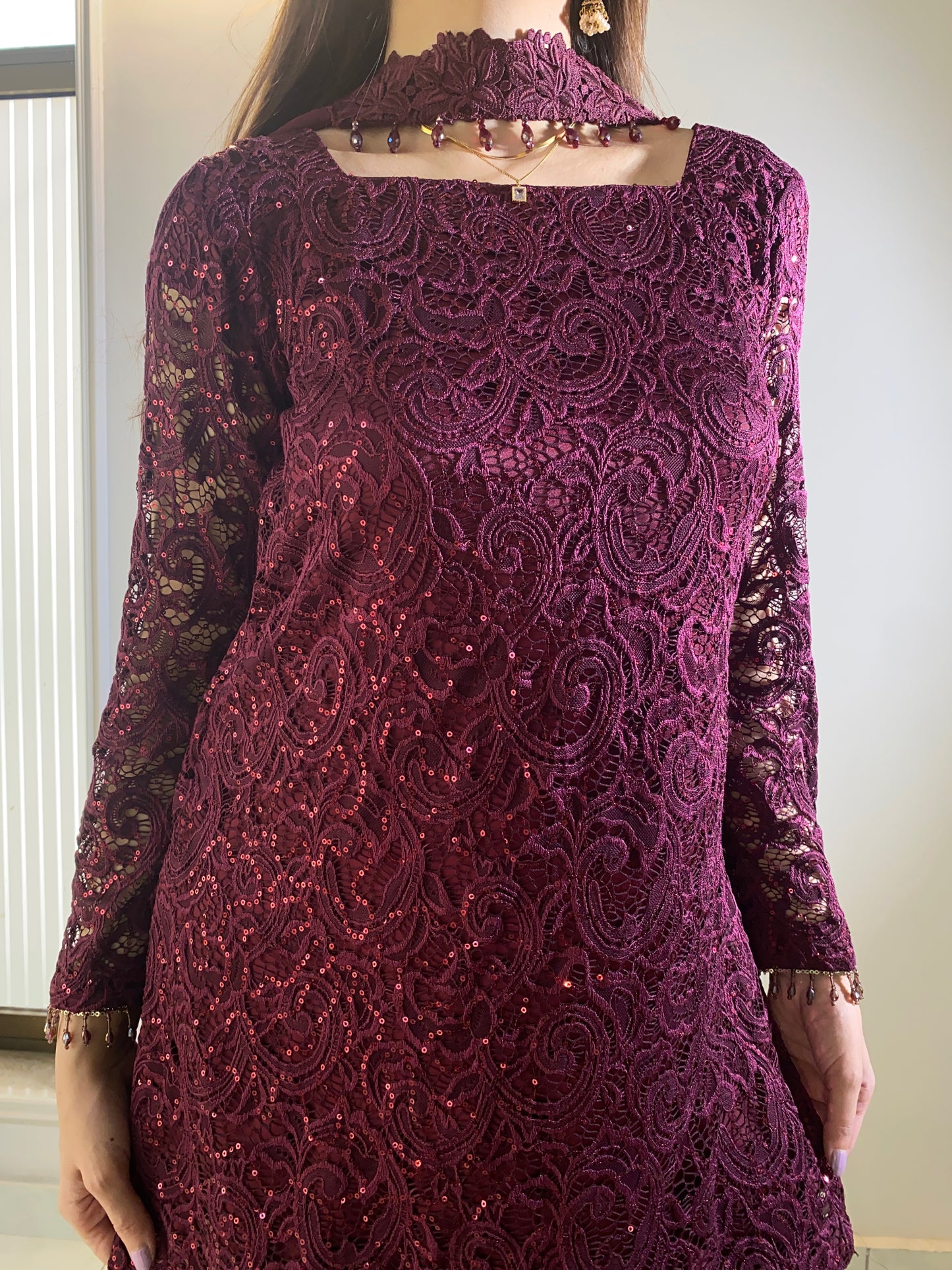 Royal Magenta Glow Bell Bottom