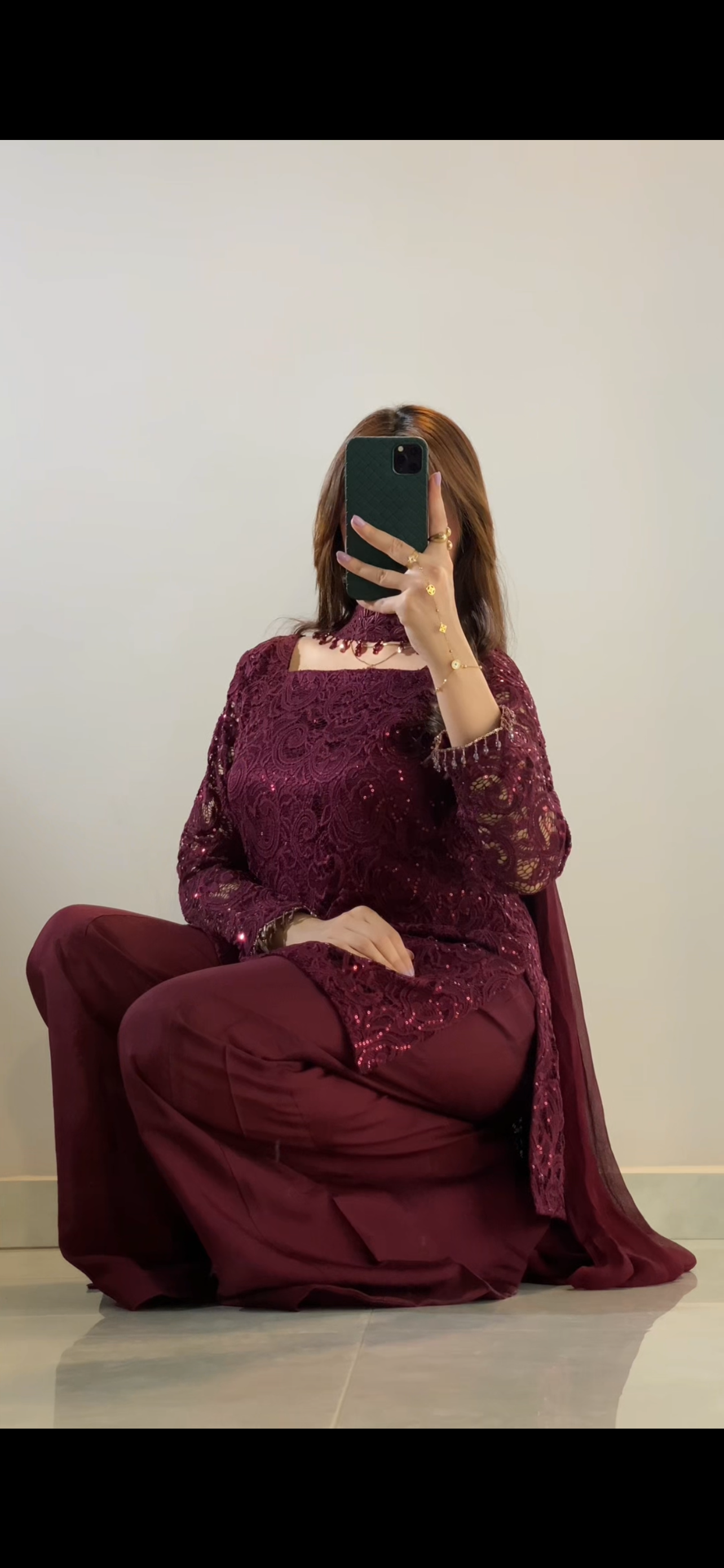 Royal Magenta Glow Bell Bottom