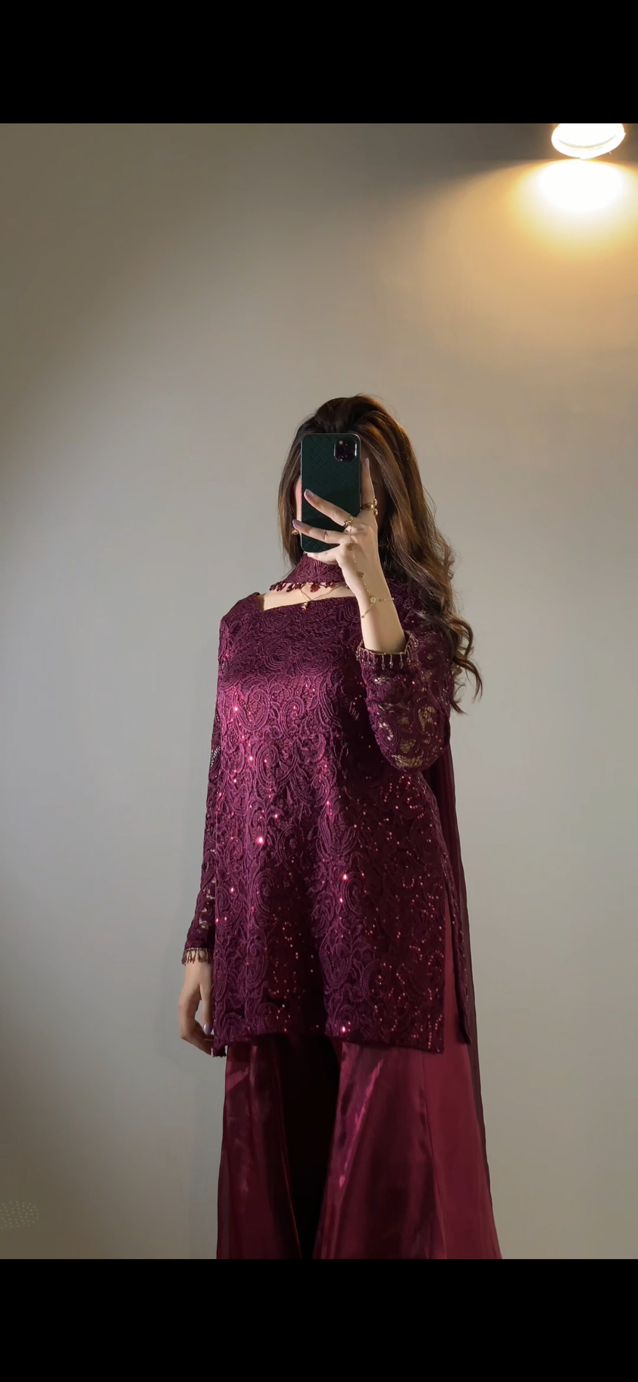 Royal Magenta Glow Bell Bottom